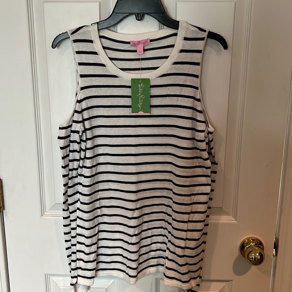 Lilly Pulitzer NWT Large off the shoulder Lyon Sweater